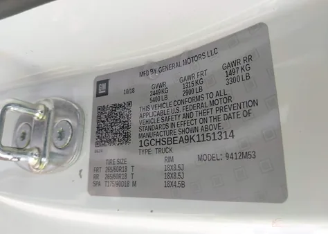 1GCHSBEA9K1151314